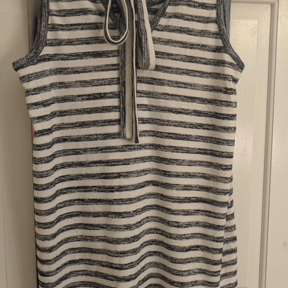Market & Spruce Navy Blue and White Striped Tank Top - Picture 6 of 7